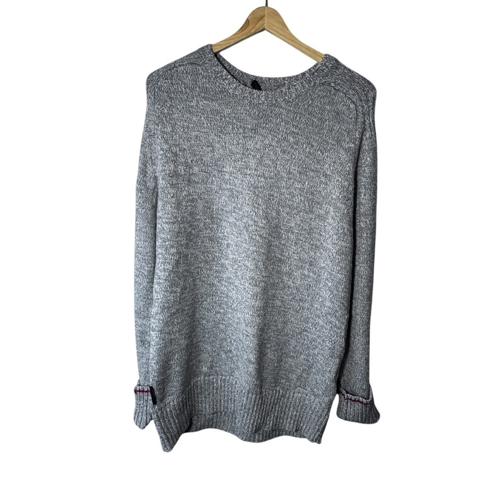 Icebreaker Merino Grey Knit Long Sleeve Crew Neck Wool Sweater Size Large